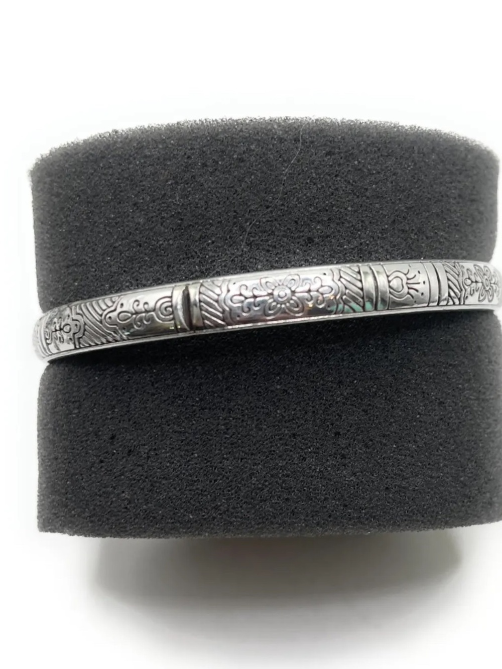 Brighton Flowers & Love Silver Bangle Bracelet - Picture 2 of 3